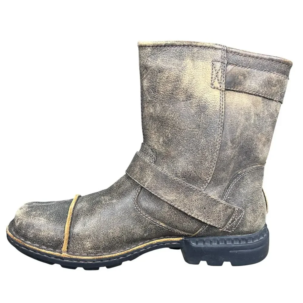 UGG Kensing Brown Bombtan Shearling Moto Winter Boots Size 9